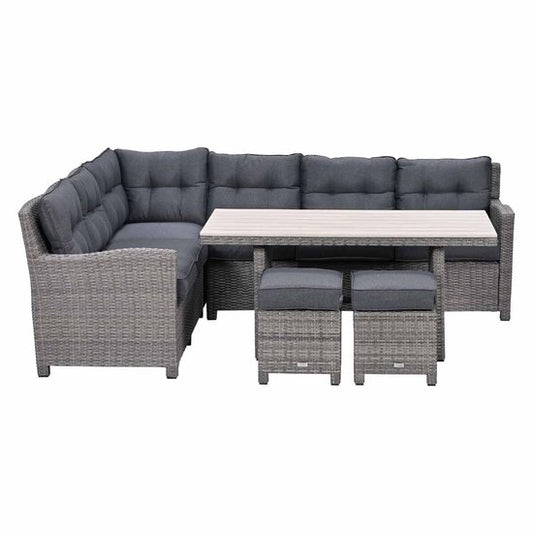 Garden Impressions Jaru lounge dining set 5-delig links - light teak vironwood