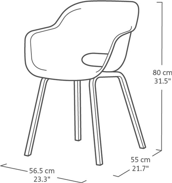 Keter Porto Diningset - Signature Porto Tafel en 6 Noa Tuinstoelen - Ashwood/Salie Groen