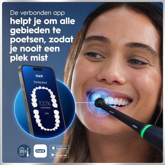 Oral-B iO 6 Elektrische Tandenborstels Zwart & Roze Duoverpakking + 10 Opzetborstels