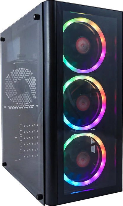AMD Ryzen 5 RGB Budget Game Computer / Gaming PC - 16GB RAM (2x8GB Dual-Channel) - 500GB SSD - RX Vega 11 - TRIPLE aRGB FAN - Windows 11 Pro - Wifi / Bluetooth