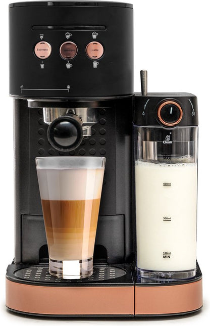 BluMill Koffiemachine - Pistonmachine - Espressomachine - Automatische Melkschuimer & 2 portafilters - 1,2 Liter Waterreservoir