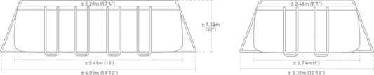 Intex Ultra XTR Rechthoekig Opzetzwembad Set - 549 x 274 x 132 cm met zand filter pomp