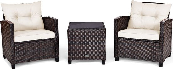 Balkonset 2 personen - Tuinset - Bistroset - Zwart - Weerbestendig - 3 delig - Tuintafel en 2 stoelen - 2 personen - Gecoat staal - Onderhoudsvrij staal