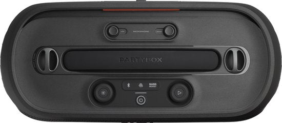 JBL PartyBox On The Go 2 – Draagbare Bluetooth Speaker - Met Draadloze Microfoon - Handige Schouderriem - LED verlichting - Spatwaterdicht - Zwart