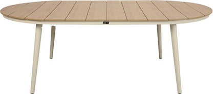AXI Chay Tuinset met 8 stoelen Houtlook/beige – Gepoedercoat aluminium frame – 8 Personen - Diningset met kussens voor balkon, tuin en terras - Weerbestendig