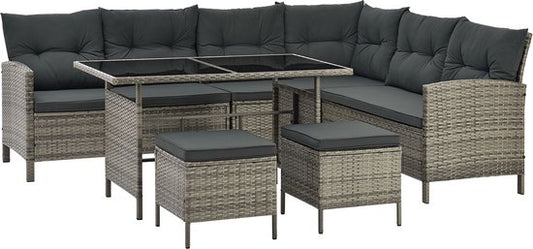 Polyrotan Loungeset - Manacor - Grijs