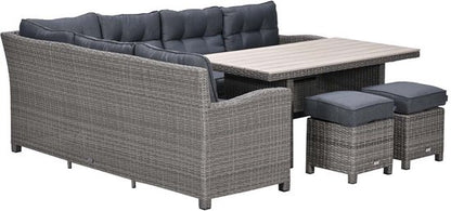 Garden Impressions Jaru lounge dining set 5-delig links - light teak vironwood