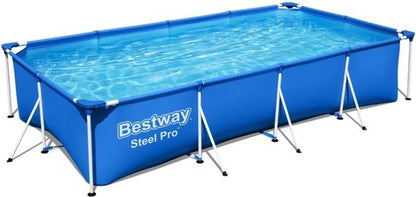Bestway Steel Pro Zwembad - 400 x 211 x 81 cm - Rechthoekig Opzetzwembad met Stalen Frame - Familiezwembad