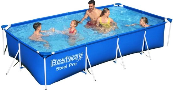 Bestway Steel Pro Zwembad - 400 x 211 x 81 cm - Rechthoekig Opzetzwembad met Stalen Frame - Familiezwembad