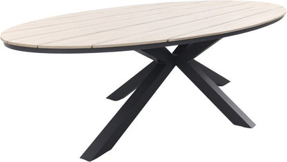 Jasmine Black/GI Edison 8-persoons dining tuinset 280x140 cm.