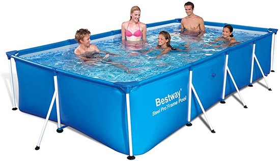 Bestway Steel Pro Zwembad - 400 x 211 x 81 cm - Rechthoekig Opzetzwembad met Stalen Frame - Familiezwembad