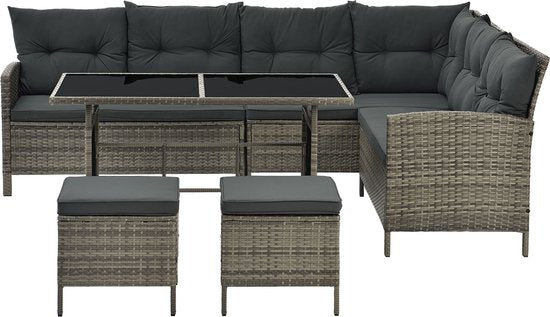 Polyrotan Loungeset - Manacor - Grijs