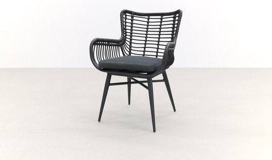 Jasmine Black/GI Edison 8-persoons dining tuinset 280x140 cm.