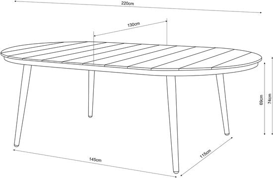 AXI Chay Tuinset met 8 stoelen Houtlook/antraciet – Gepoedercoat aluminium frame – 8 Personen - Dining set met kussens voor balkon, tuin en terras - Weerbestendig