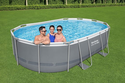 Bestway - Power Steel - Opzetzwembad inclusief filterpomp en accessoires - 488x305x107 cm - Ovaal