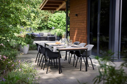 Keter Porto Diningset - Signature Porto Tafel en 6 Noa Tuinstoelen - Ashwood/Zwart