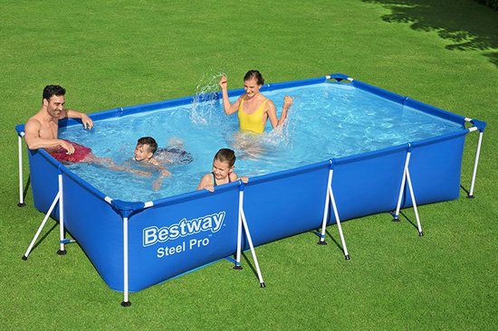 Bestway Steel Pro Zwembad - 400 x 211 x 81 cm - Rechthoekig Opzetzwembad met Stalen Frame - Familiezwembad