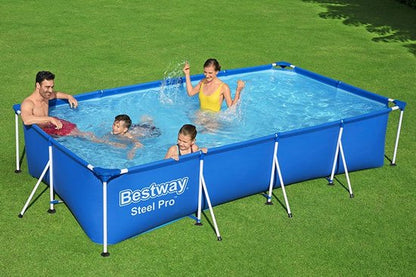 Bestway Steel Pro Zwembad - 400 x 211 x 81 cm - Rechthoekig Opzetzwembad met Stalen Frame - Familiezwembad