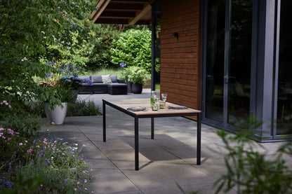 Keter Porto Diningset - Signature Porto Tafel en 6 Noa Tuinstoelen - Ashwood/Zwart