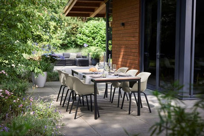 Keter Porto Diningset - Signature Porto Tafel en 6 Noa Tuinstoelen - Ashwood/Salie Groen