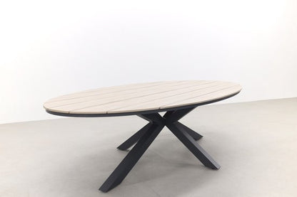 Jasmine Black/GI Edison 8-persoons dining tuinset 280x140 cm.