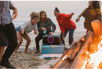 JBL PartyBox On The Go 2 – Draagbare Bluetooth Speaker - Met Draadloze Microfoon - Handige Schouderriem - LED verlichting - Spatwaterdicht - Zwart