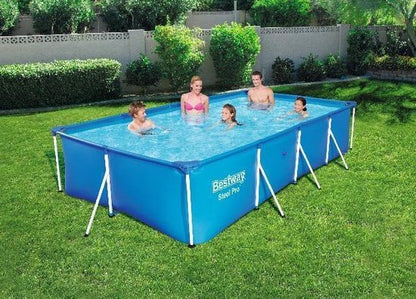 Bestway Steel Pro Zwembad - 400 x 211 x 81 cm - Rechthoekig Opzetzwembad met Stalen Frame - Familiezwembad