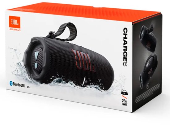 JBL Charge 6 - Draadloze Bluetooth Speaker met Afneembare Draagriem - Portable Muziek Box - 28 uur - Waterdicht - IP68 - Zwart
