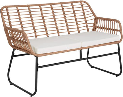 tectake® Bistroset Molfetta XL - Tuinset voor 4 Personen - Weerbestendige Loungeset - 2 Tuinstoelen, Tuinbank en Tuinafel - Inclusief comfortabele Kussens - Zitgroep voor Tuin, Balkon en Terras