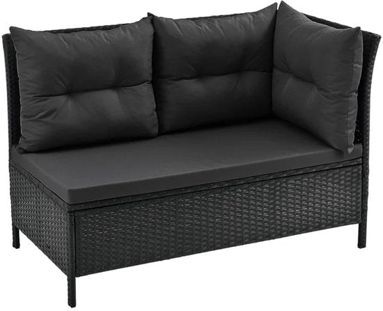 Loungeset Manacor - Polyrotan - zwart/grijs