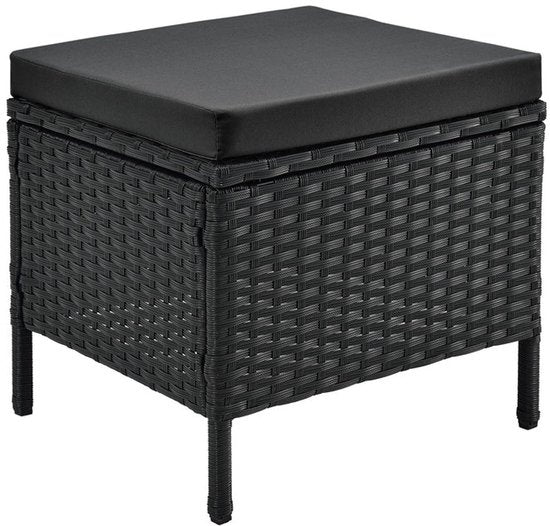 Loungeset Manacor - Polyrotan - zwart/grijs
