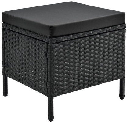 Loungeset Manacor - Polyrotan - zwart/grijs