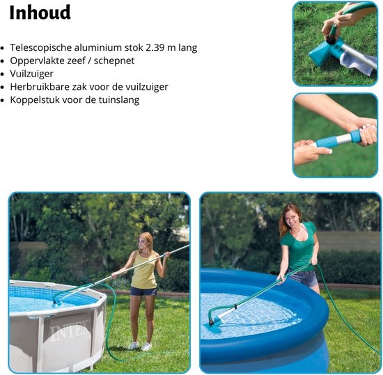 Intex Voordeelverpakking - Rechthoekig Frame Zwembad - 300 x 200 x 75 cm - Blauw - Inclusief Accessoires - Voor een heel seizoen