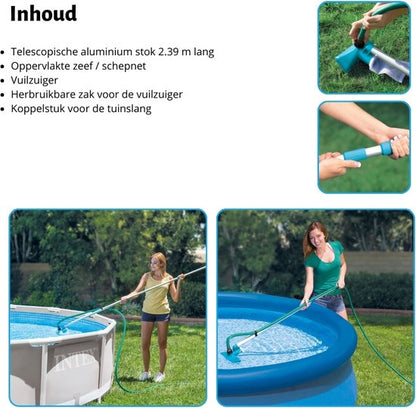 Intex Voordeelverpakking - Rechthoekig Frame Zwembad - 300 x 200 x 75 cm - Blauw - Inclusief Accessoires - Voor een heel seizoen