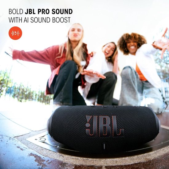 JBL Charge 6 - Draadloze Bluetooth Speaker met Afneembare Draagriem - Portable Muziek Box - 28 uur - Waterdicht - IP68 - Zwart