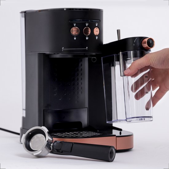 BluMill Koffiemachine - Pistonmachine - Espressomachine - Automatische Melkschuimer & 2 portafilters - 1,2 Liter Waterreservoir