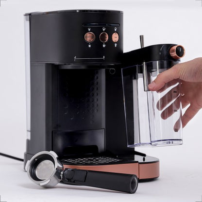 BluMill Koffiemachine - Pistonmachine - Espressomachine - Automatische Melkschuimer & 2 portafilters - 1,2 Liter Waterreservoir