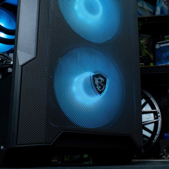 FlowUp x Powered By MSI - De Tetragame Gaming PC - Ryzen 7 5700x - RTX 5060 - 32 GB Corsair RAM - MSI 650w - 1 TB NVMe SSD - AZZA Galeforce ARGB