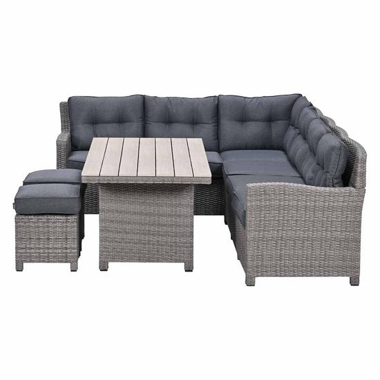 Garden Impressions Jaru lounge dining set 5-delig links - light teak vironwood
