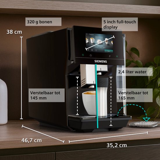 Siemens EQ700 iAroma TP723E09 - Volautomatische espressomachine - Piano zwart