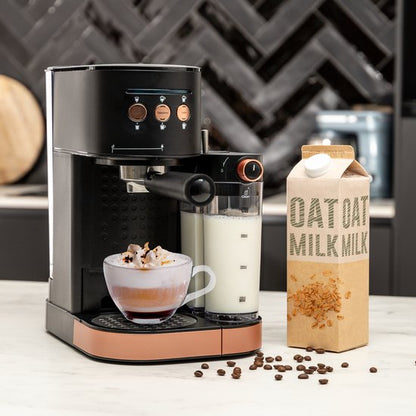 BluMill Koffiemachine - Pistonmachine - Espressomachine - Automatische Melkschuimer & 2 portafilters - 1,2 Liter Waterreservoir