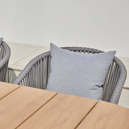 AXI Chay Tuinset met 8 stoelen Houtlook/antraciet – Gepoedercoat aluminium frame – 8 Personen - Dining set met kussens voor balkon, tuin en terras - Weerbestendig