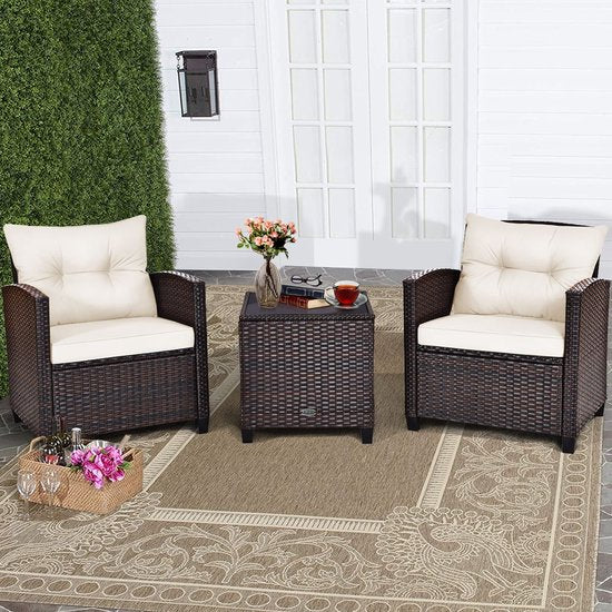 Balkonset 2 personen - Tuinset - Bistroset - Zwart - Weerbestendig - 3 delig - Tuintafel en 2 stoelen - 2 personen - Gecoat staal - Onderhoudsvrij staal
