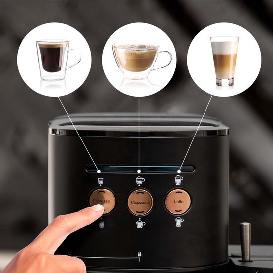 BluMill Koffiemachine - Pistonmachine - Espressomachine - Automatische Melkschuimer & 2 portafilters - 1,2 Liter Waterreservoir