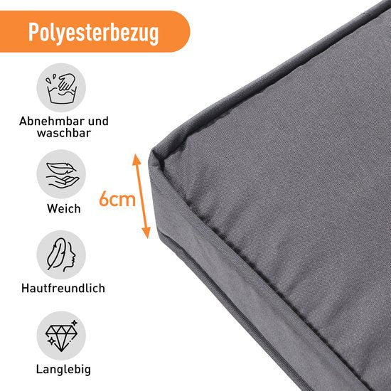 Poly rotan zitgroep eettafel lounge tuinmeubelen - zitsets tuinset - tuinlounge voor 7 personen - grijs