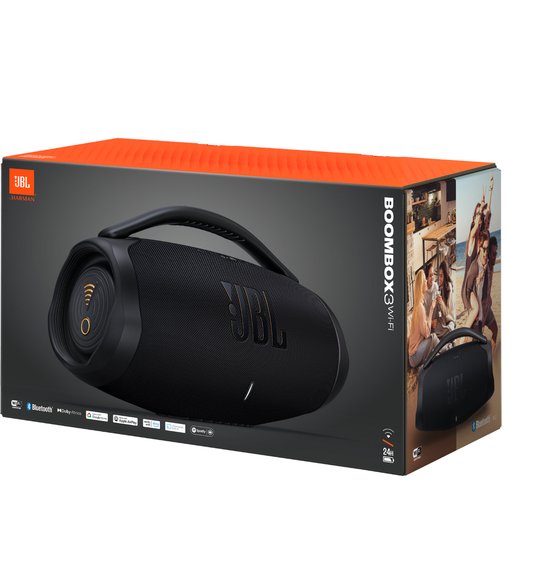 JBL Boombox 3 WiFi - Draagbare WiFi & Bluetooth Speaker - Waterdicht (IP67) - 24 uur batterij - JBL Original Pro Sound - AirPlay, Chromecast & Multiroom - Zwart