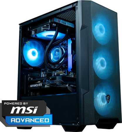 FlowUp x Powered By MSI - De Tetragame Gaming PC - Ryzen 7 5700x - RTX 5060 - 32 GB Corsair RAM - MSI 650w - 1 TB NVMe SSD - AZZA Galeforce ARGB