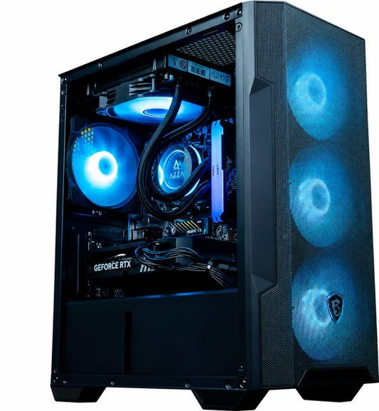 FlowUp x Powered By MSI - De Tetragame Gaming PC - Ryzen 7 5700x - RTX 5060 - 32 GB Corsair RAM - MSI 650w - 1 TB NVMe SSD - AZZA Galeforce ARGB