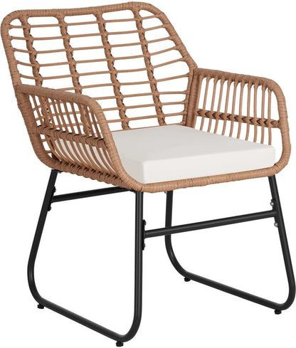 tectake® Bistroset Molfetta XL - Tuinset voor 4 Personen - Weerbestendige Loungeset - 2 Tuinstoelen, Tuinbank en Tuinafel - Inclusief comfortabele Kussens - Zitgroep voor Tuin, Balkon en Terras
