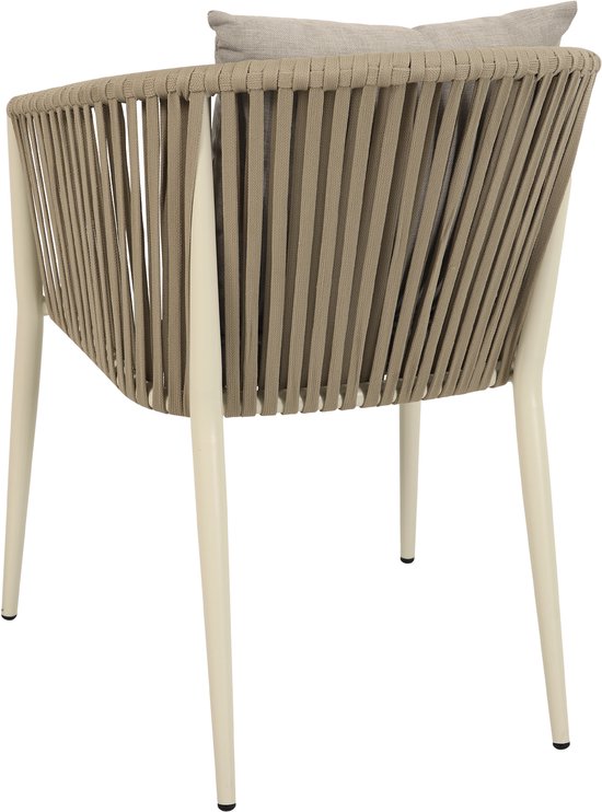 AXI Chay Tuinset met 8 stoelen Houtlook/beige – Gepoedercoat aluminium frame – 8 Personen - Diningset met kussens voor balkon, tuin en terras - Weerbestendig